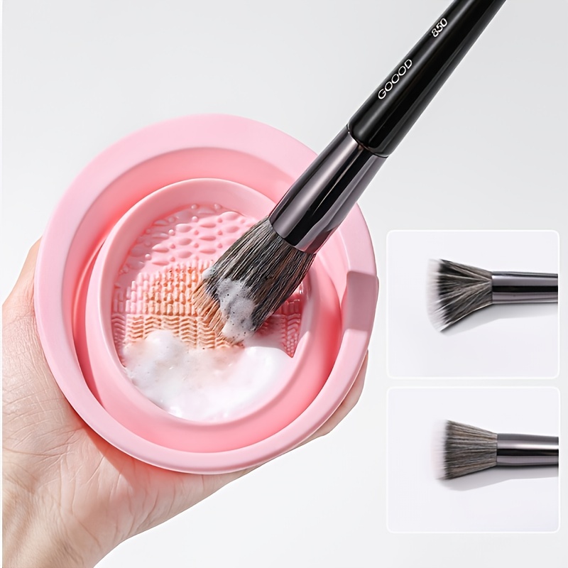 1Pcs Silicone Folding Bowl Beauty Egg Cleaning Tool Powder Puff Cleaning  Pad Wash Plate Makeup Brush Cleaning Artifact Tools