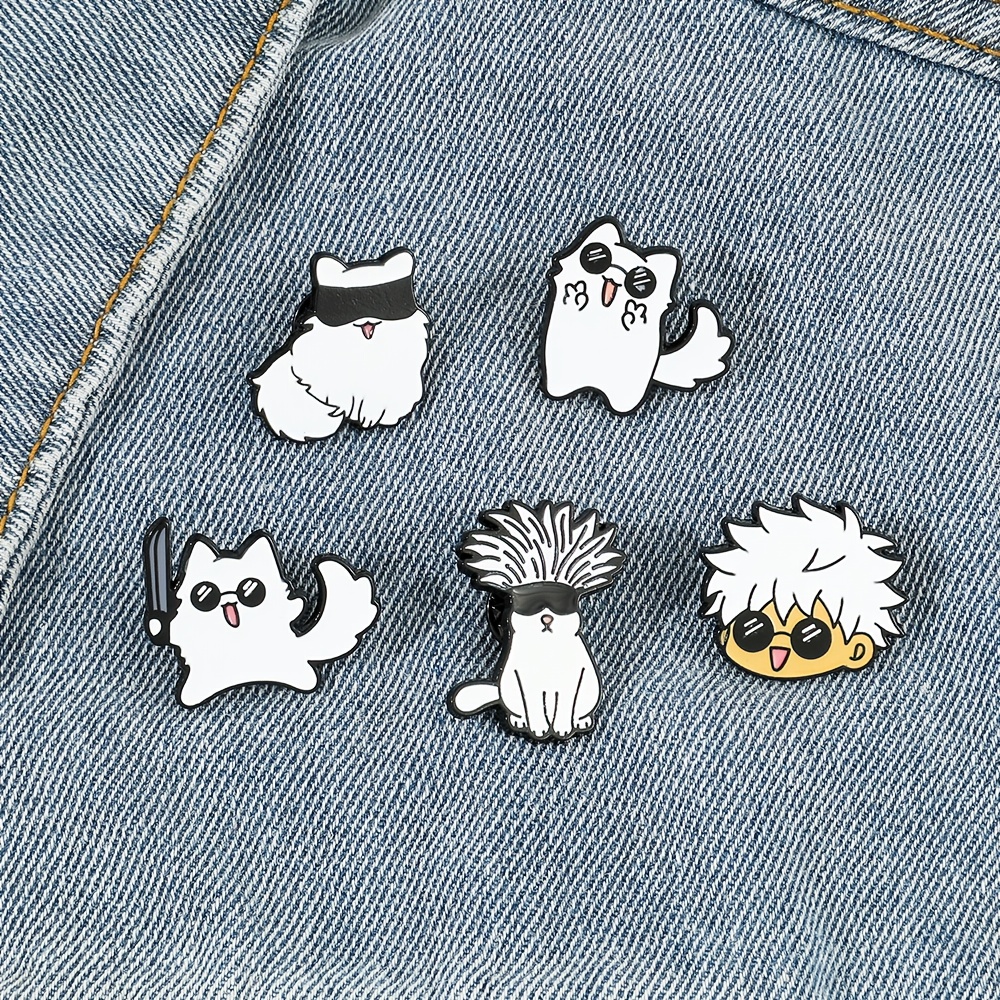 Jujutsu Kaisen Pins, Anime Character Cosplay Lapel Pins, Enamel Brooch Pins, Metal Badges, Gifts for Fans, Adult Unisex, Size: One size, Grey