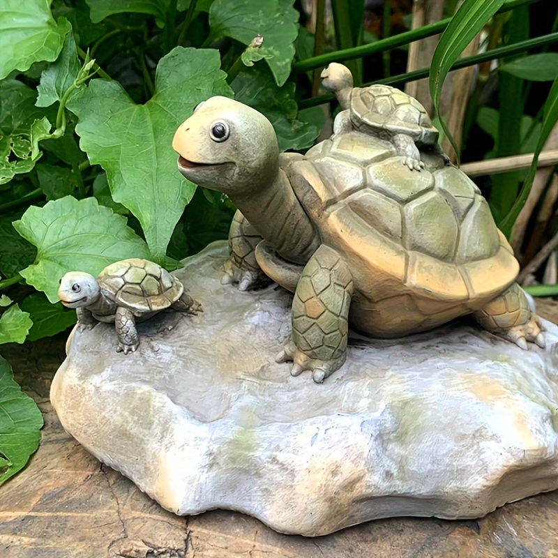 

Torkivai Turtle Mother And Son Resin Sculpture: Outdoor Garden Patio Pond Pool Decoration - Animal Statue, Father's Day Gift, Decorative Art, No Battery Required