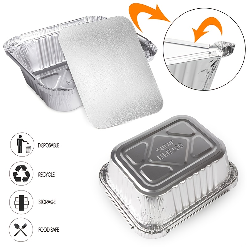 Small Aluminum Containers With Plastic Lids Or Cardboard - Temu