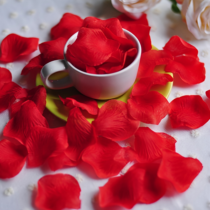 Confeti pétalos de rosas rojas 40cm para bodas ✓