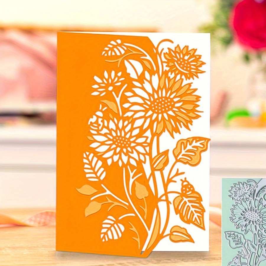 

1pc 2024 Metal Cutting Die Stencil, Sunflower Pattern Border Cutting Die For Paper Card Making Scrapbooking Diy Cards Photo Album Craft Decorations