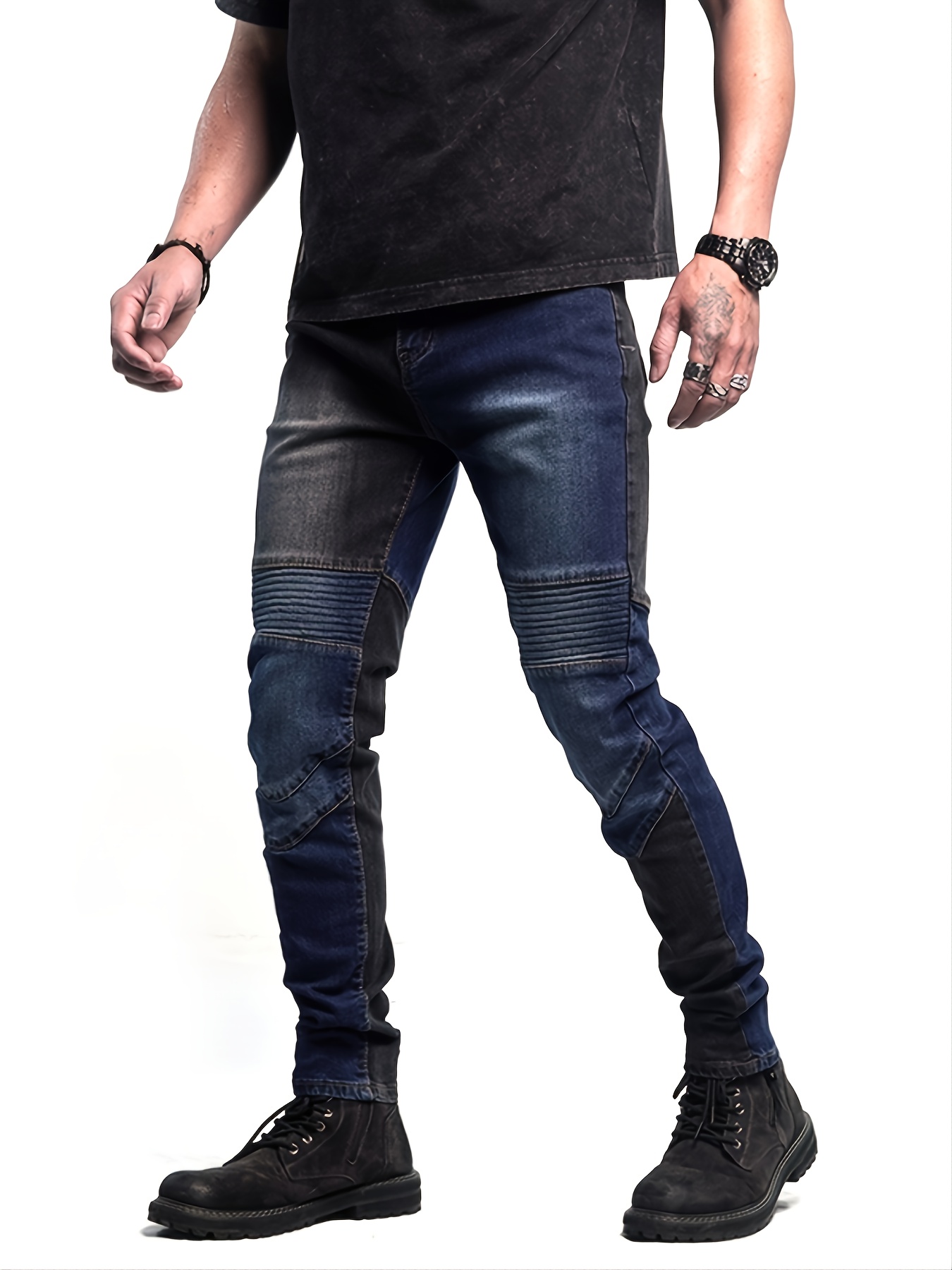Men's Trendy Denim Jeans Casual High Stretch Breathable - Temu