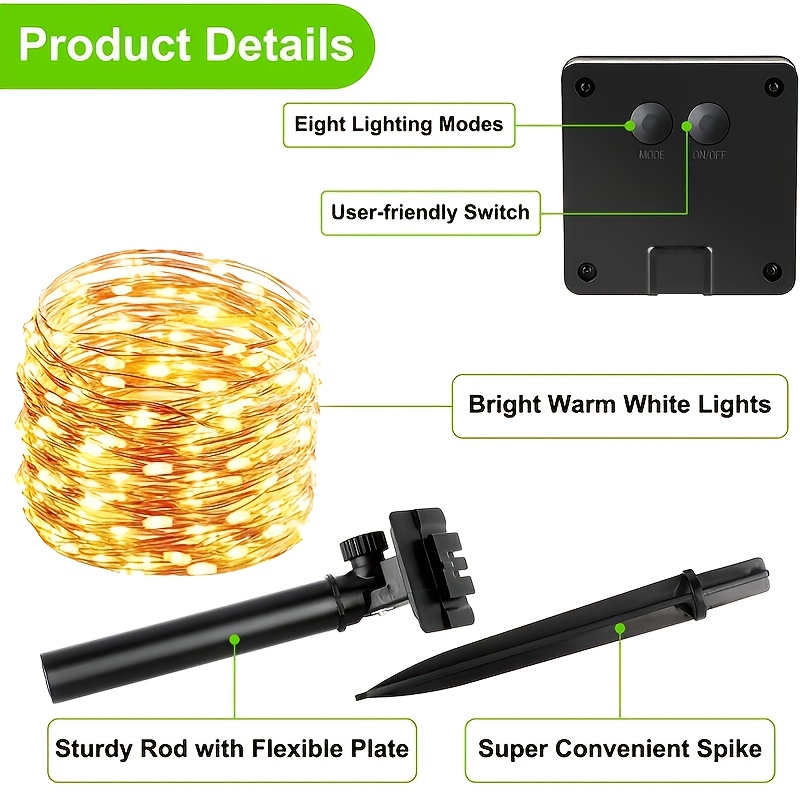 LED Solar Fairy Garland String Lights Waterproof Outdoor Christmas Decor