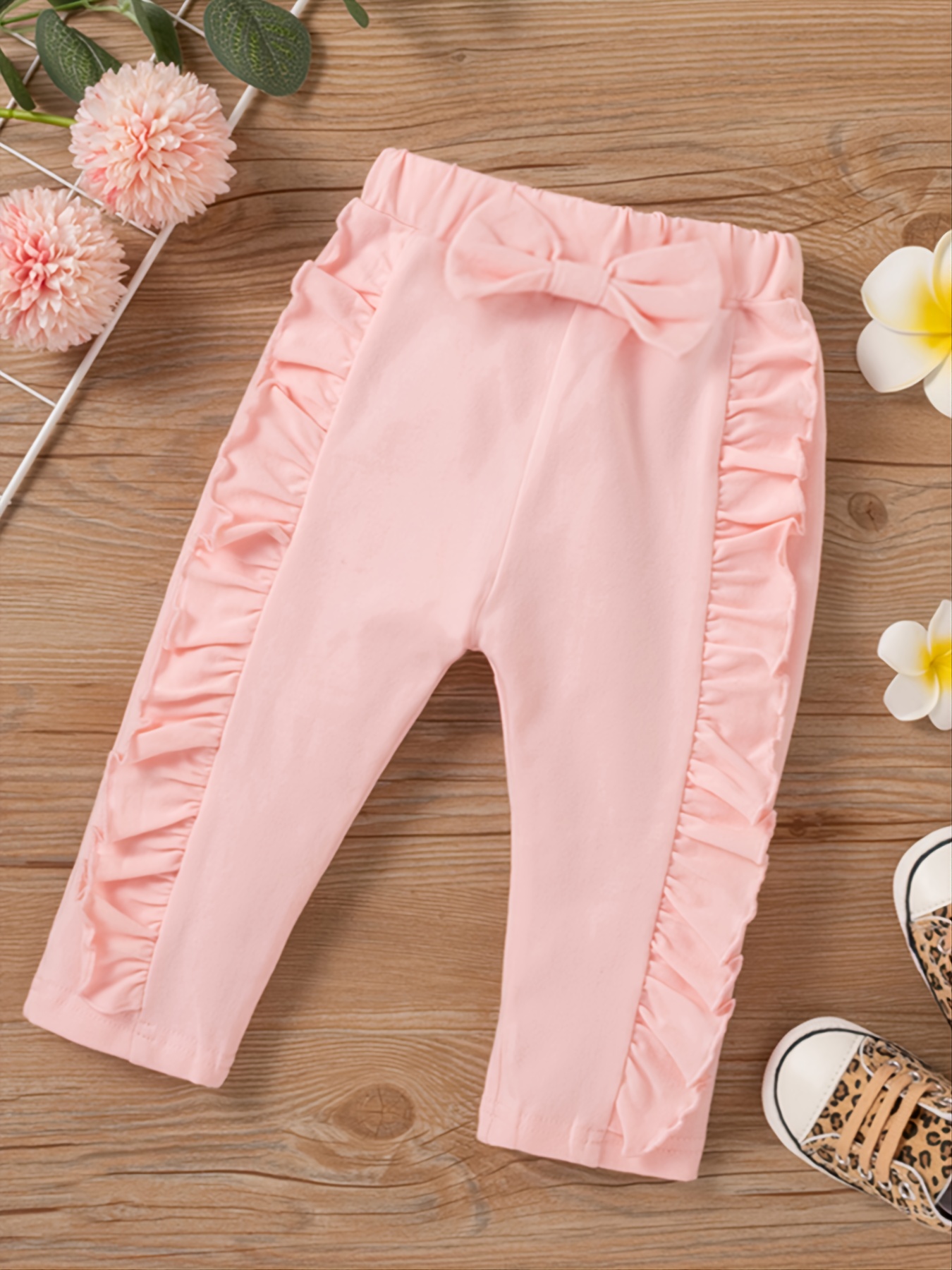 Baby Girls Pink Cotton Frilly Pants
