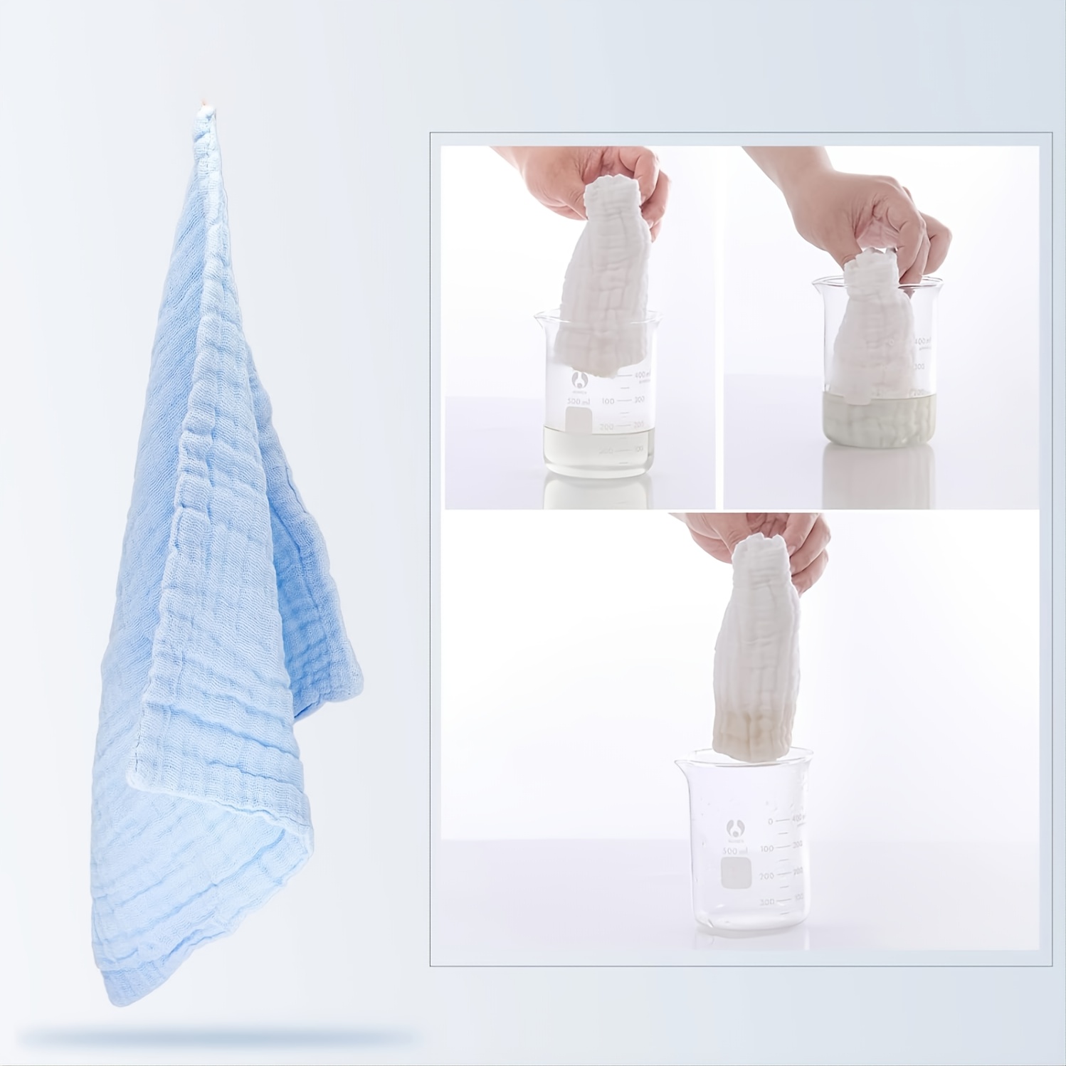 Toallas de muselina para bebé, 100% algodón natural de alta calidad, toalla  suave para la cara del bebé recién nacido para piel sensible, regalo de