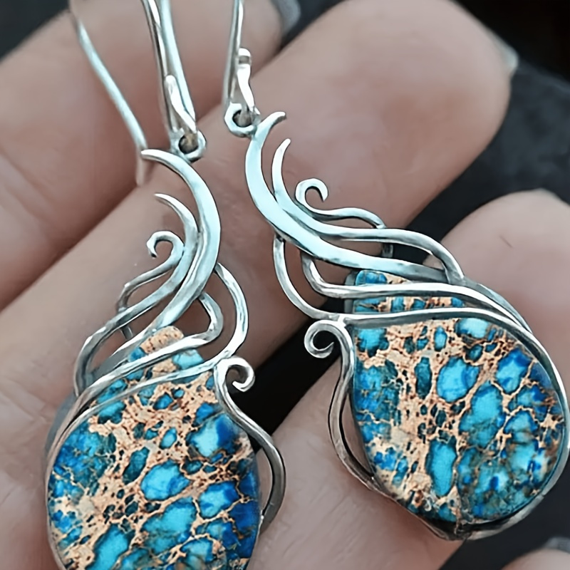 

Bohemian Style Water Drop Earrings Set Of 2, Fashion Theme, Suitable For Ages 15+, Alloy Crafted Unisex Dangle Earrings For Birthdays, Anniversaries, Or Valentine's Gifts