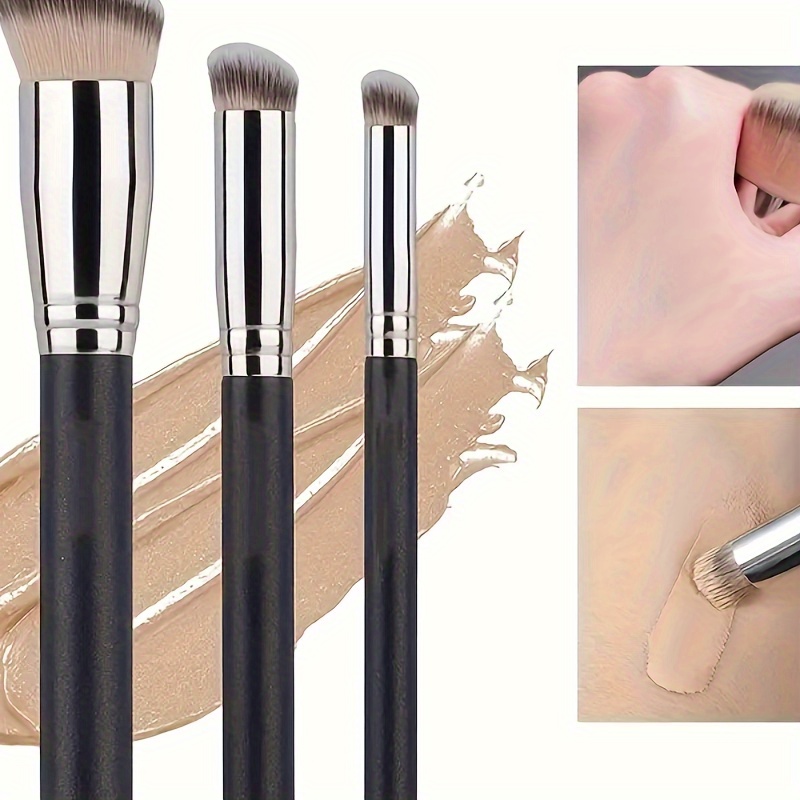 

Foundation Brushes Set For Liquid Makeup, Professional Kabuki Foundation Brushes Set For Blending Liquid Cream Flawless Powder, Cosmetics Buffing Stippling Concealer