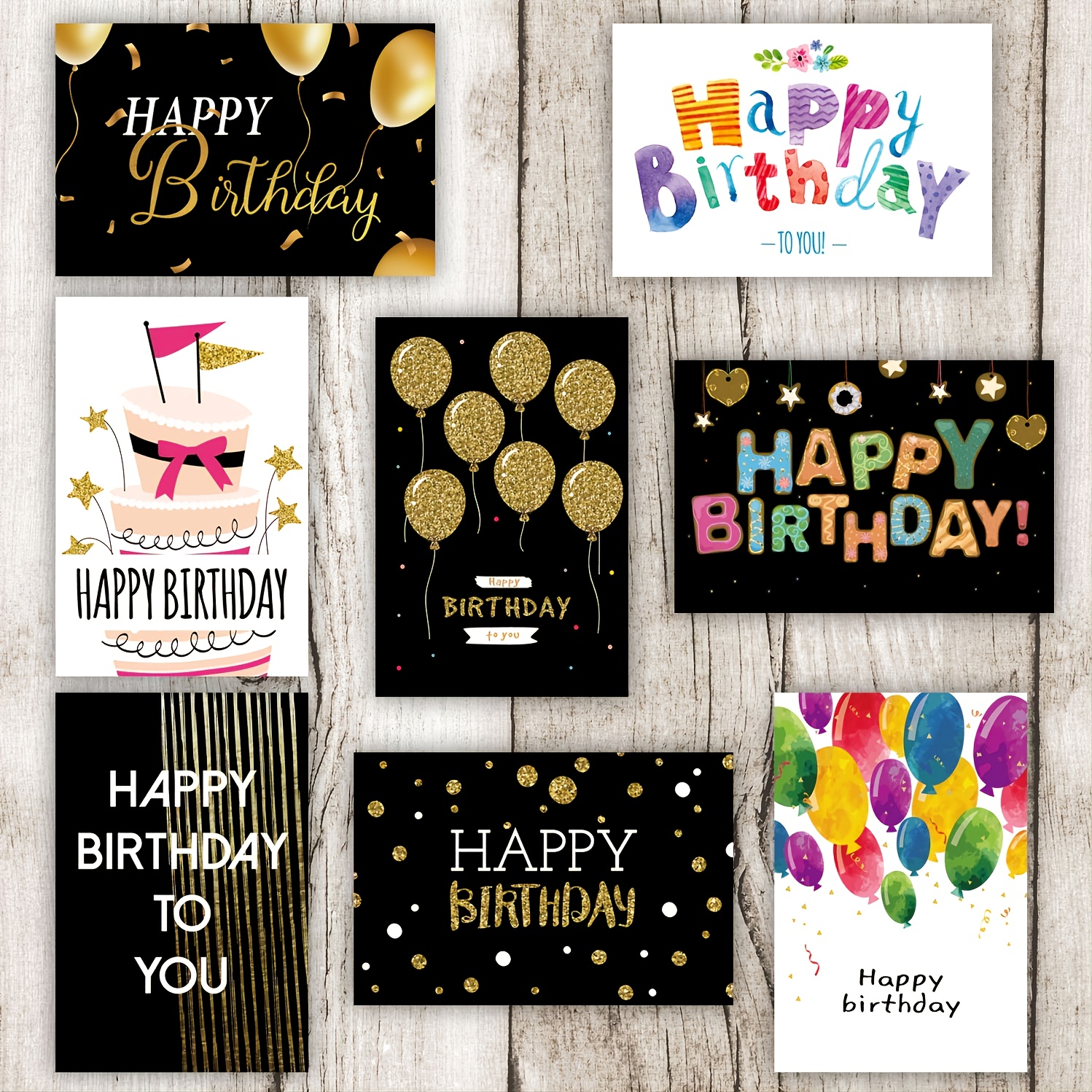 TEMU 48pcs Set (24 Birthday Cards And 24 Envelopes)