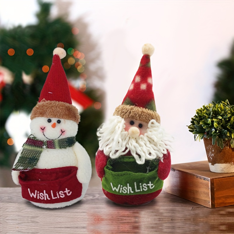 Mini Snowman Figurines Christmas Desktop Window Display Santa Claus Snowman  Doll Gift Mini Dollhouse And Craft Miniatures