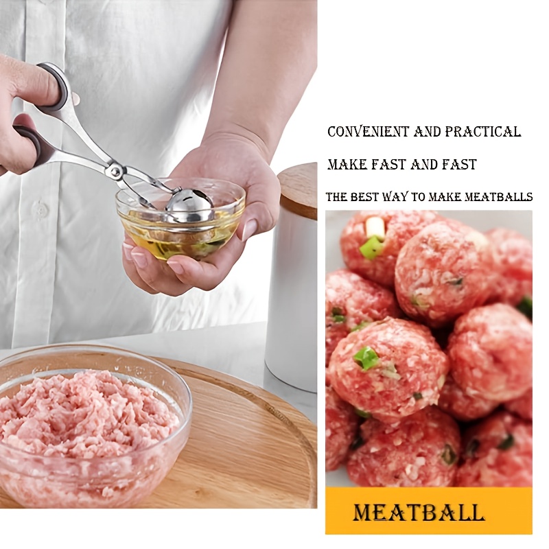 2PCS None-Stick Meatball Scoop Ball Maker , Stainless Steel Meatball Maker  Cake Pop Scoop 