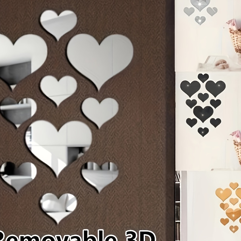 

10pcs 3d Stickers, - Removable Decals For Decorations, 's Day No-battery Mirrors