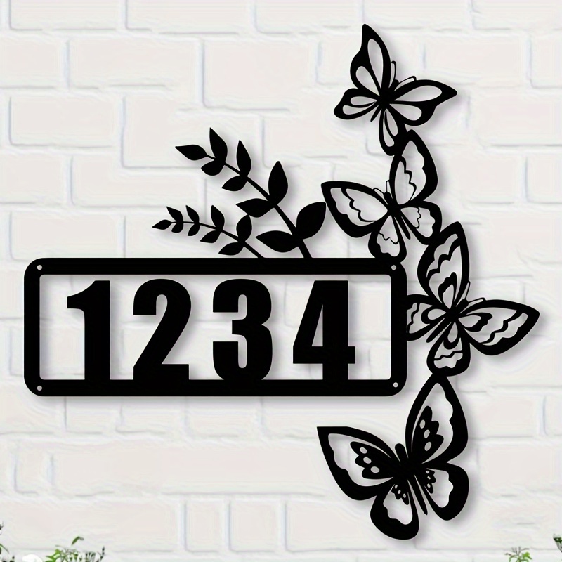 

Personalized Number Sign With Butterflies & - Custom Outdoor Address Plaque For Home, Farm, Villa Decor