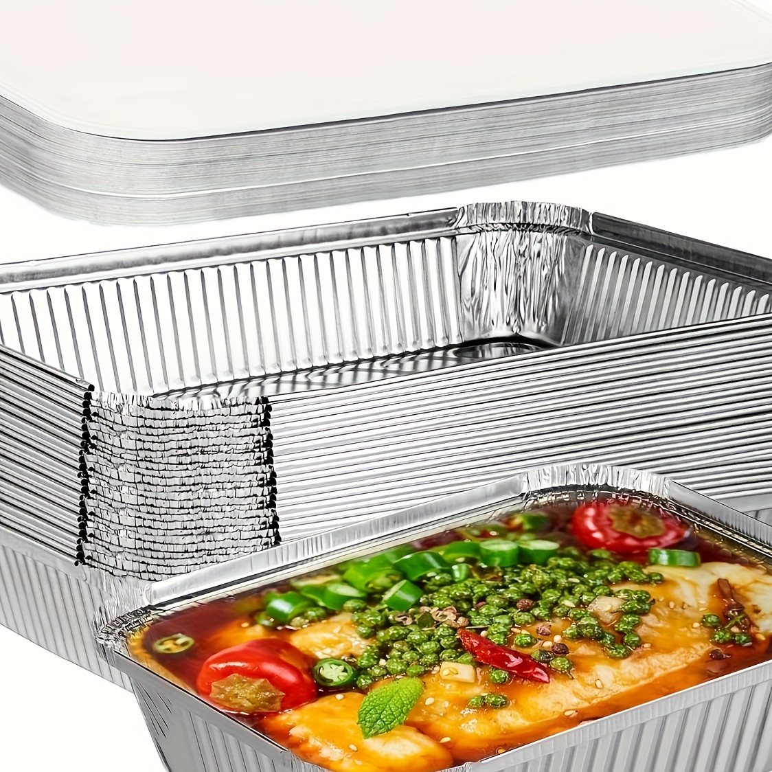 

Heavy-duty Disposable Aluminum Foil Pans With - Multipurpose Food Containers For Cooking, Baking, And Outdoor Events - Pack Of 10/20