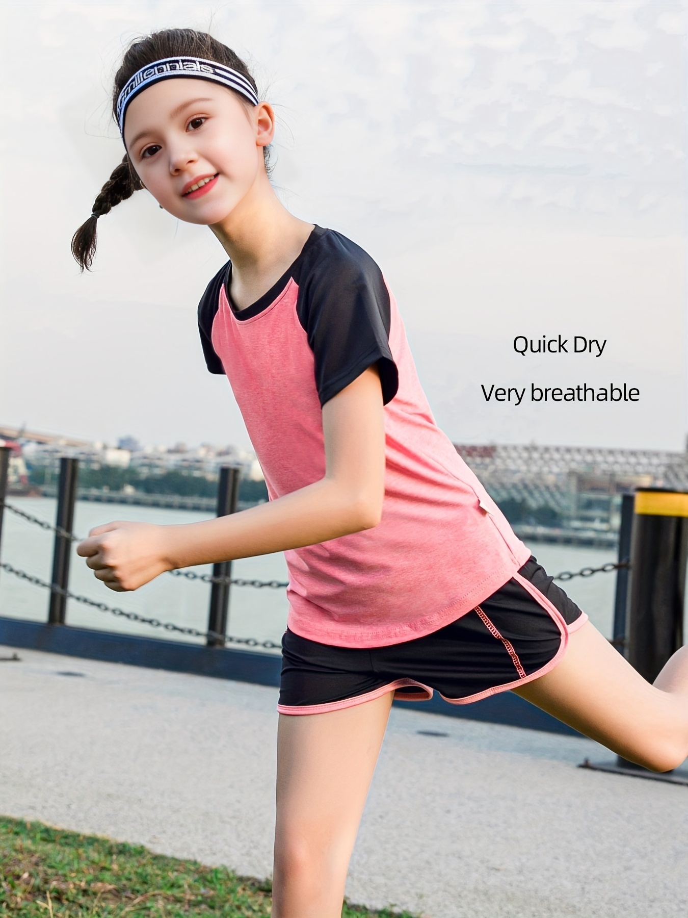 Kids Girls Gymnastics Sports Outfit Workout Tanks Top Leggings Set Running  Wear