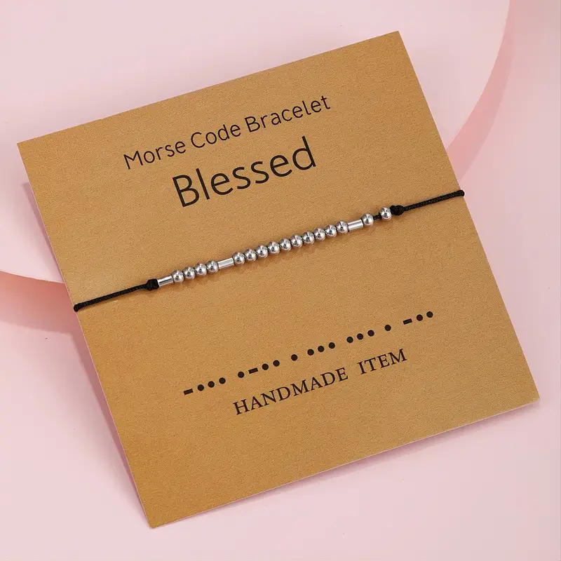 Morse Code Bracelet Meaning Blessed Good Meaning Hand Jewelry