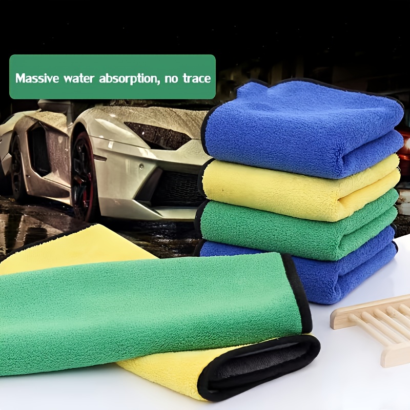 2pcs Microfiber Car Cleaning Towel, Extra Thick Plush Car Drying Towel,  Polishing Cloth, Super Absorbent Drying Car Detailing Towel, 2.65LB,  13.78x17.