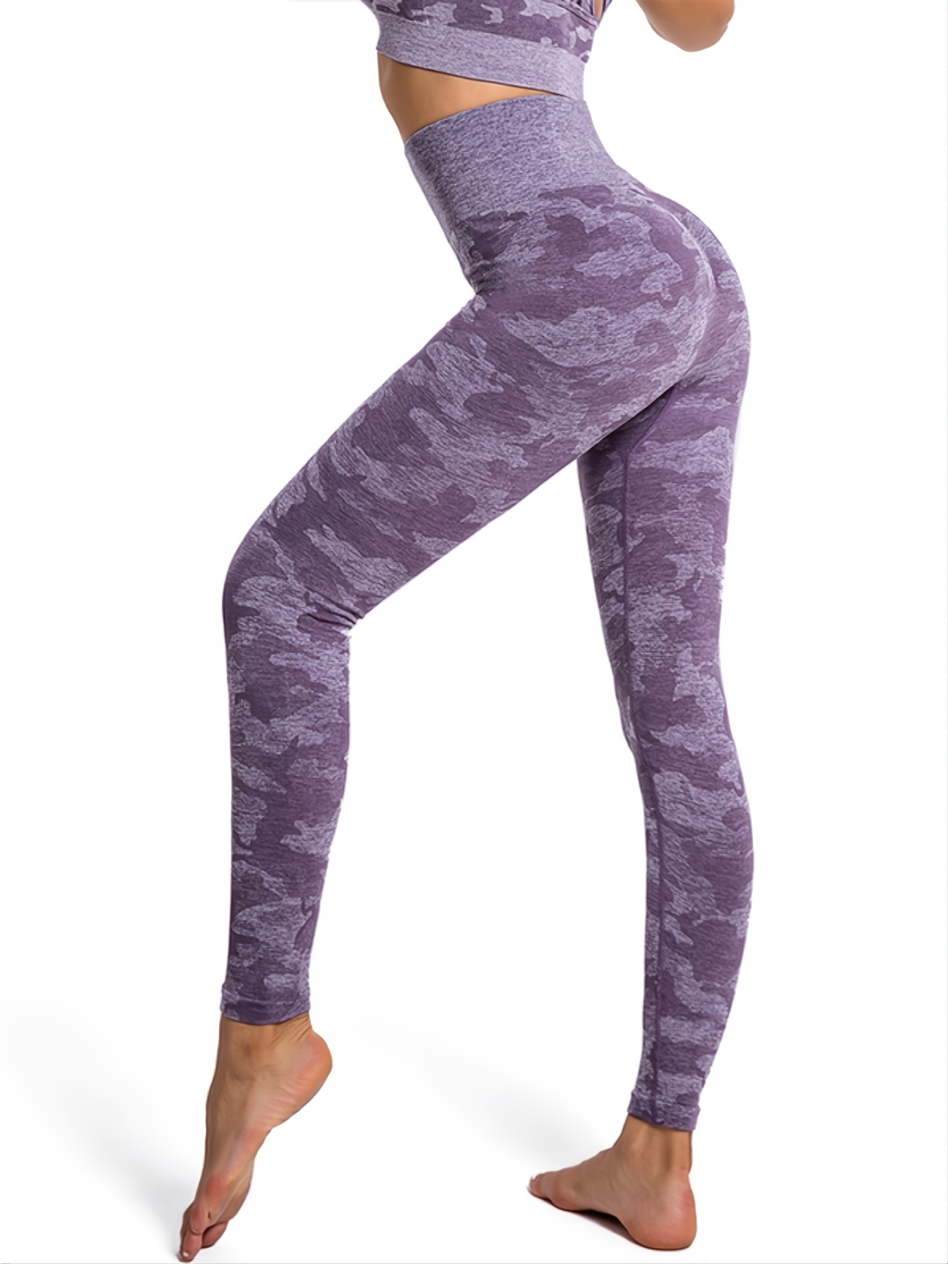 Women's Camo Pattern Yoga Leggings: Seamless High Waist - Temu