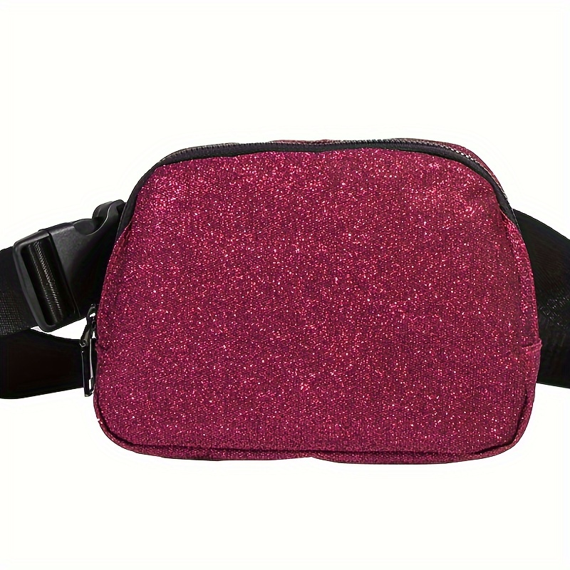 

Fancy Glitter Shinning Belt Bag For Men Women, Running Fitness Portable Solid Color Storage Waist Bag, Music Party Bags, Ideal Gifts