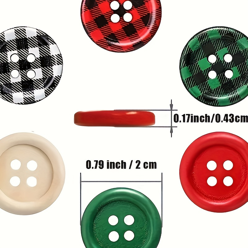 

50pcs Christmas Wooden Buttons - 6 Colors, 0.79" Lattice Design With 4 Holes For Diy Crafts & Sewing, Stocking Decorations And Holiday Projects, Round Decorative Buttons, , Holiday Supplies