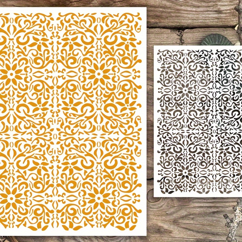 

1pc Vintage Library Texture Artist Design Stencils. Decor For Diy Scrapbooking, Embossing, Photo Albums, Birthday, Blessings, Holidays Such As Mother's Day Cards, And Other Crafts. Enjoy With Love!