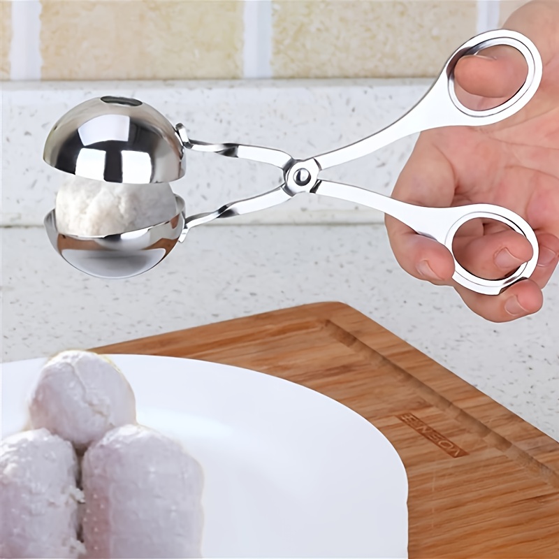 Meat Baller, Non-Stick Stainless Steel Meatball Maker tongs Dough Meatball  Scoop Ice Tongs Cookie Dough Scoop for Kitchen Tools