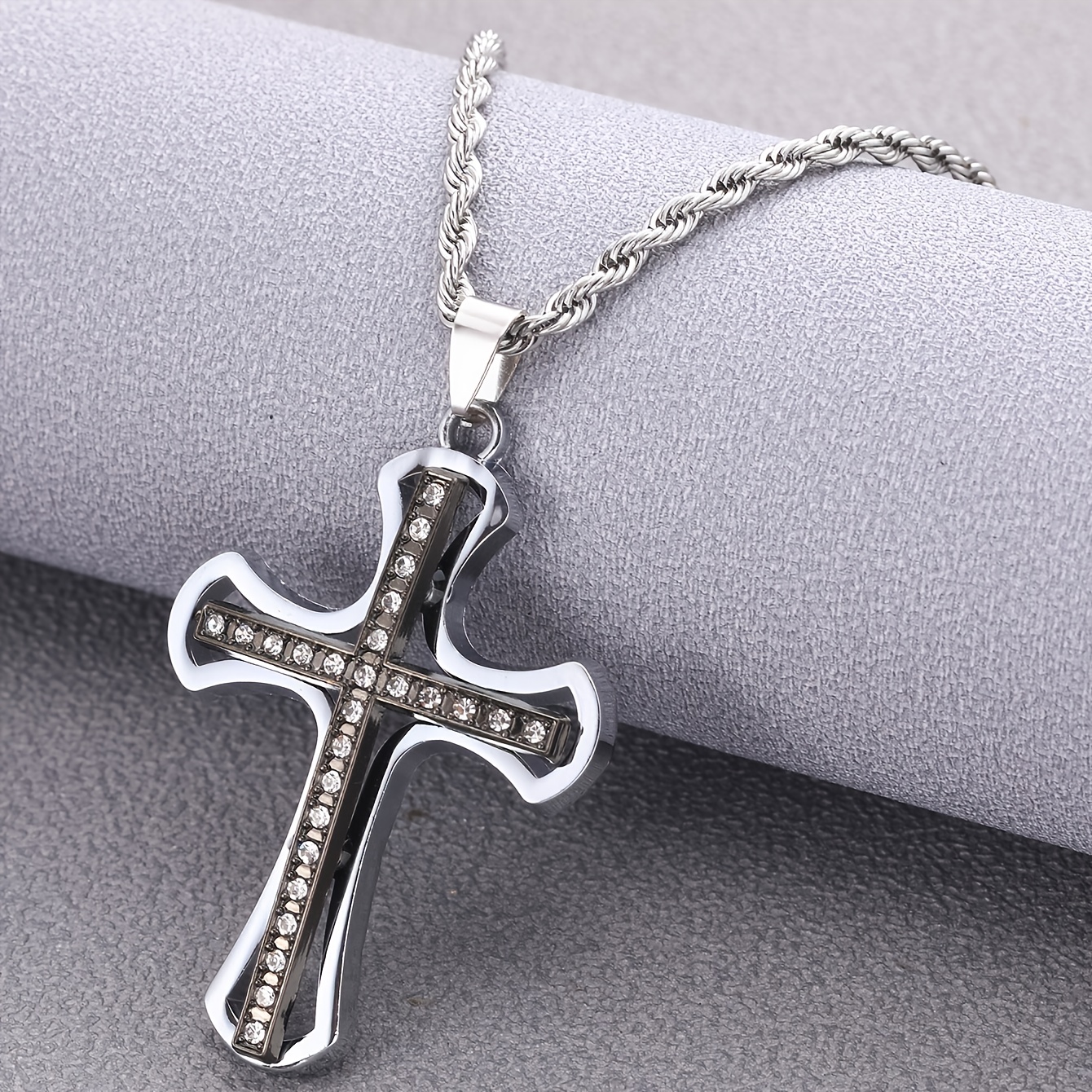 cross rhinestone necklace