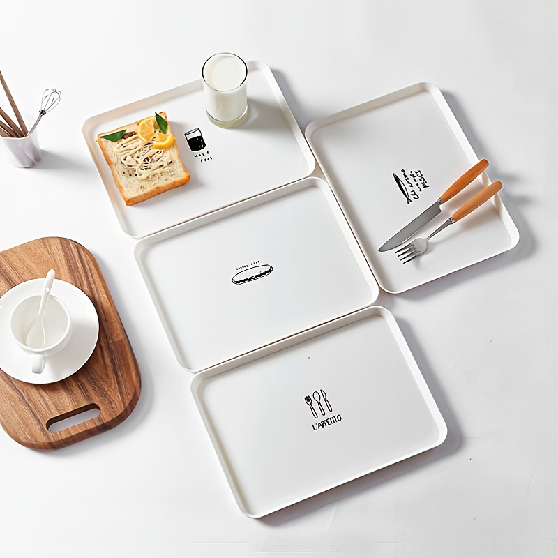 Plastic Tray Rectangular Bread Plate Hotel Tableware Tray - Temu
