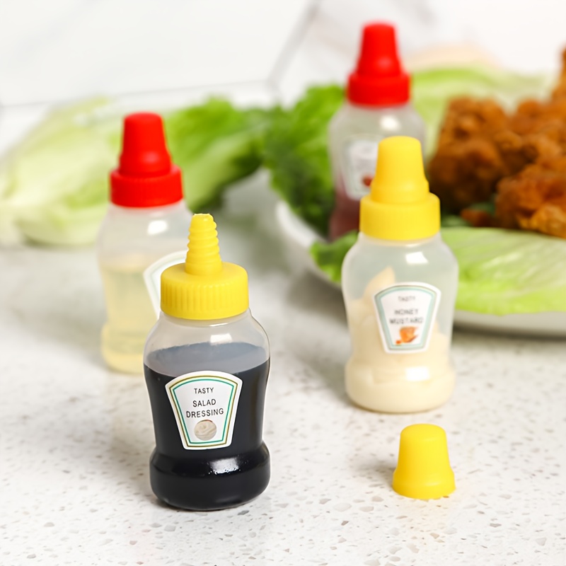 Mini Sauce Bottle, Refillable Ketchup Honey Salad Containers Bottles