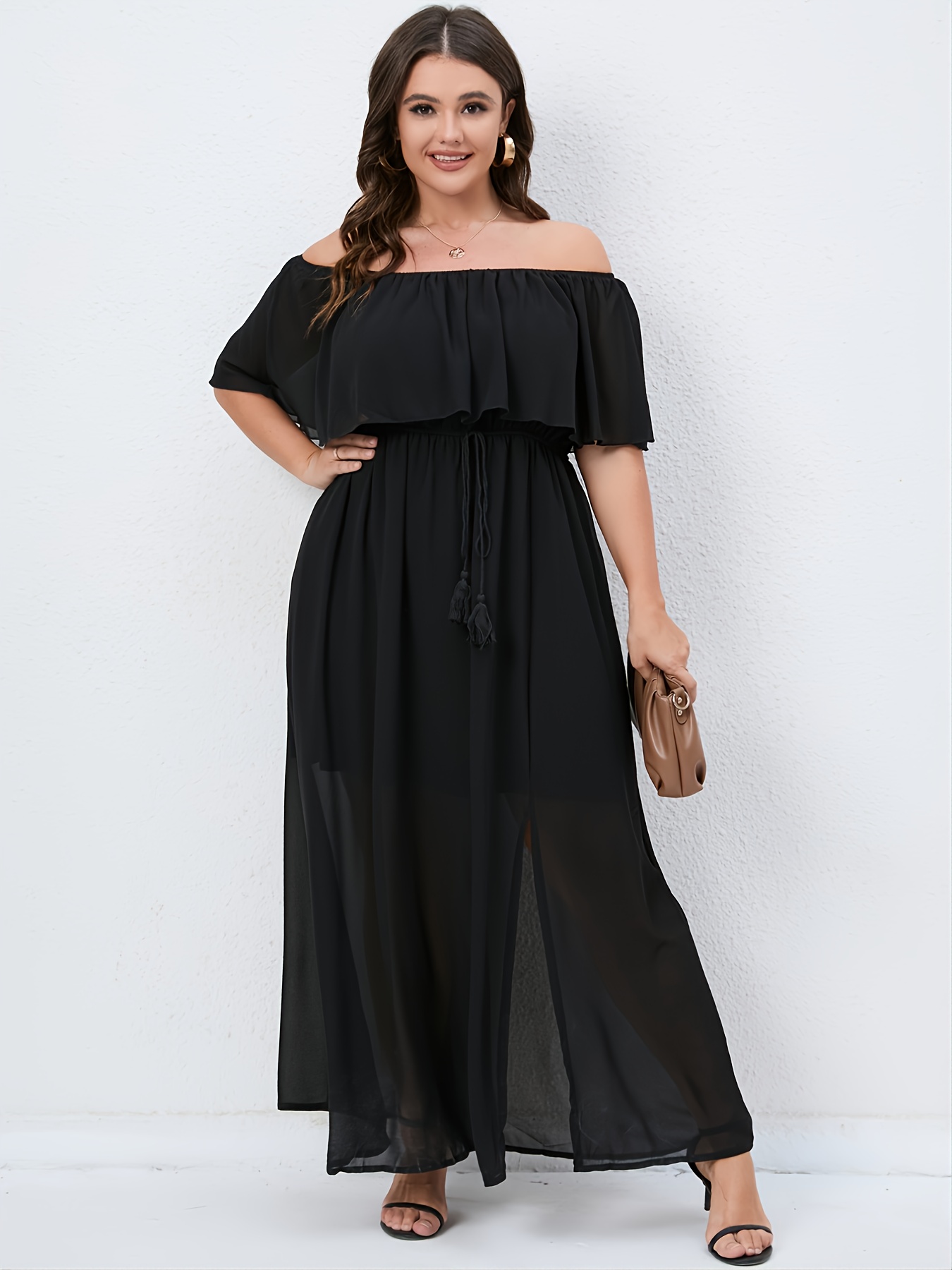 plus size strapless dress casual