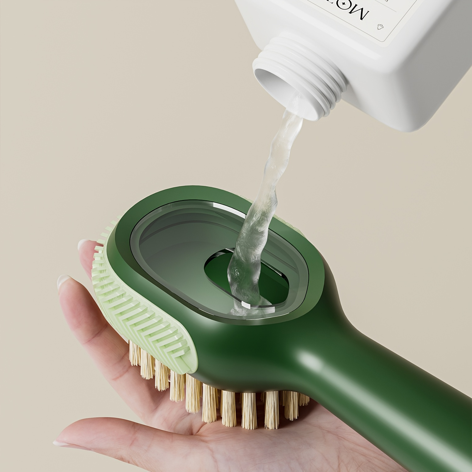 Cleaning Supplies Household Soft Bristle Cleaning Brush, Press Type  Automatic Liquid Adding Brush on