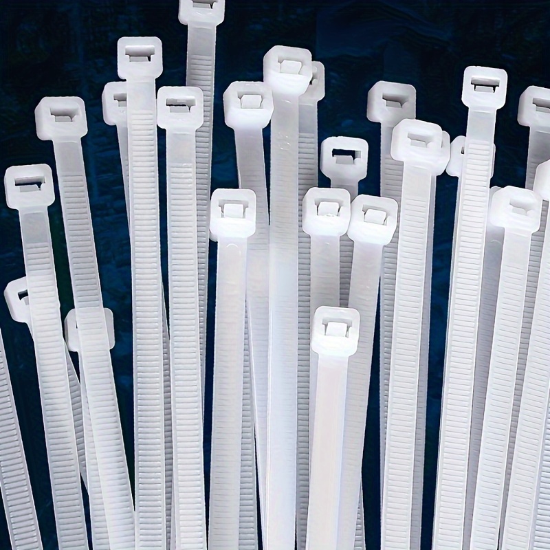 

Premium White Self-locking Cable Zip Ties - 100pcs, Durable Plastic, Adjustable & Break-resistant, Washable, 50lb Strength - Multi-size Pack For Organizing Wires, Circuits & More