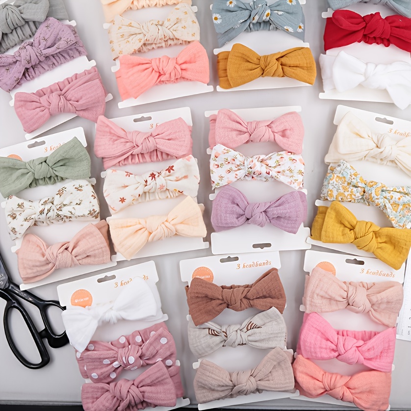 Baby Cute Bow Headband Hair Accessories 3pcs Set, 24/7 Customer Service