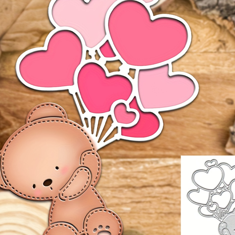 

Original Lovely Valentines Day Bear Balloons Bundle Metal Cutting Dies Cut Die Birthday Wedding Decoration Paper Craft Mold Diy Scrapbooking & Stamping Stencils Supplies