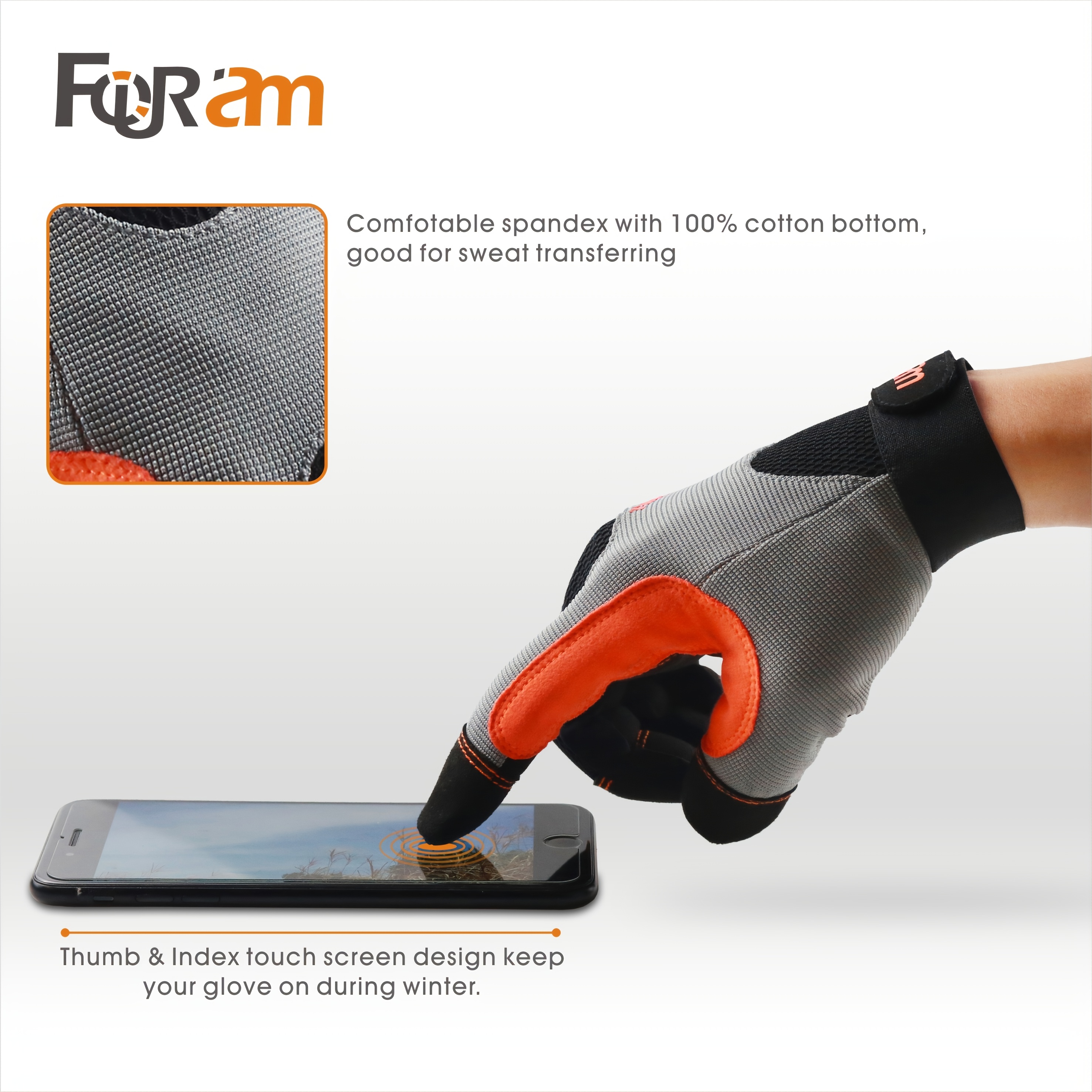 High Dexterity Touchscreen Gloves, L - 40230