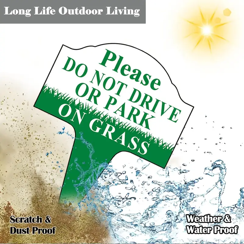 "Please Do Not Drive OR Park On The Grass" Outdoor Sign - Long Lasting
