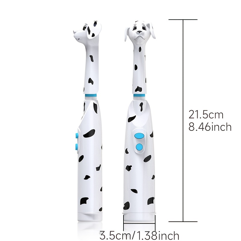 Children's Electric Toothbrush For Children's Baby, Spotted Dog Special Dust Cover Cartoon Type Children's Round Head On Battery Electric Toothbrush