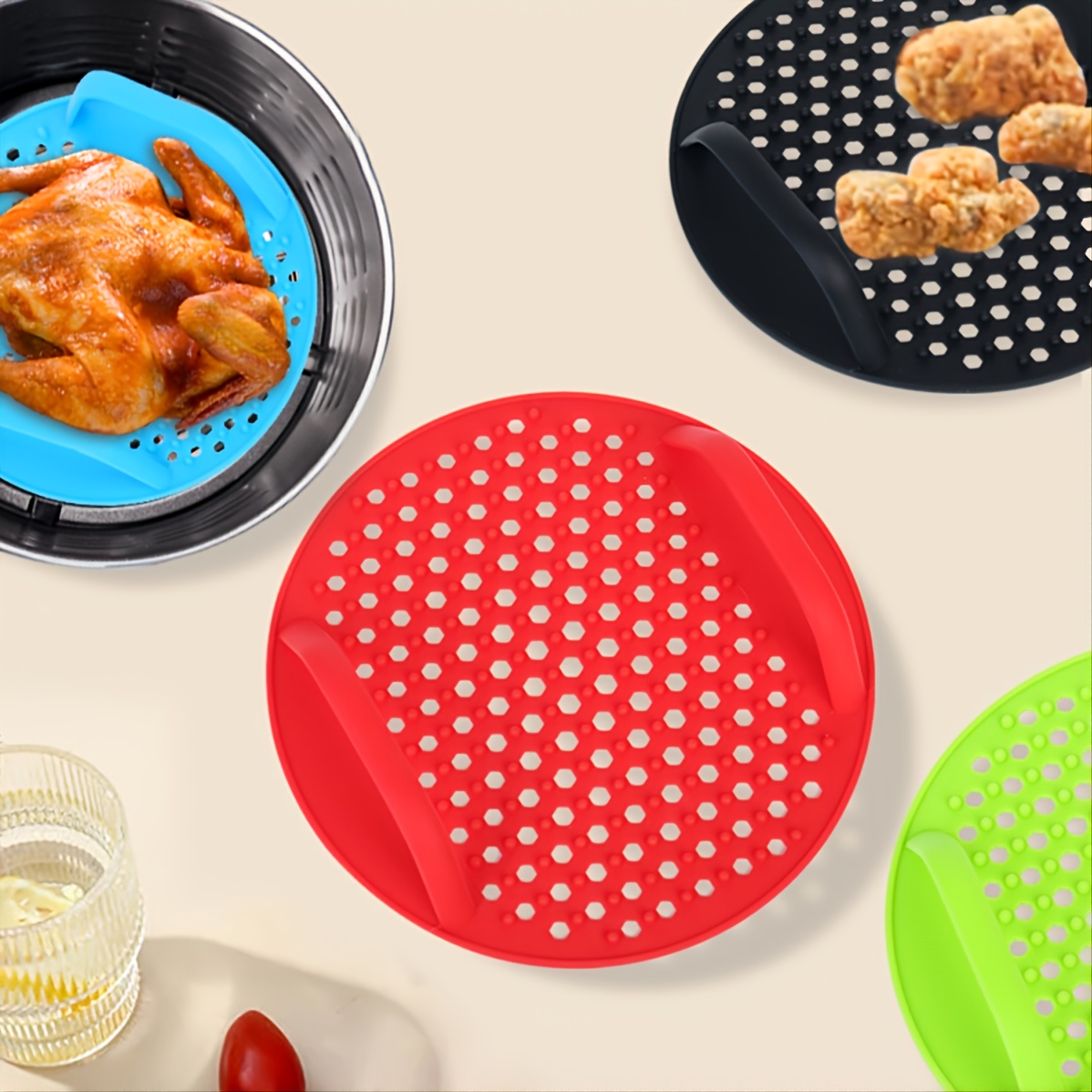 Air Fryer Silicone Baking Tray Black Reusable Non - Temu