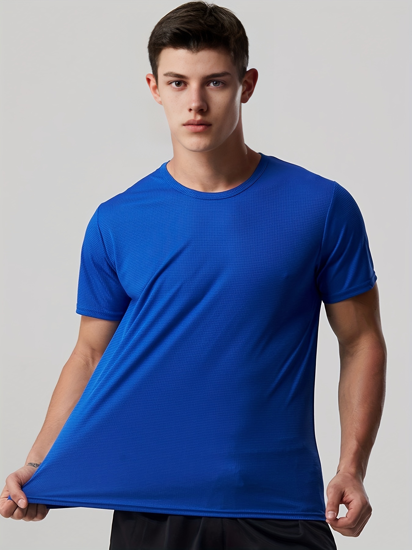 Men's Stylish Solid Compression Shirt Active Breathable - Temu