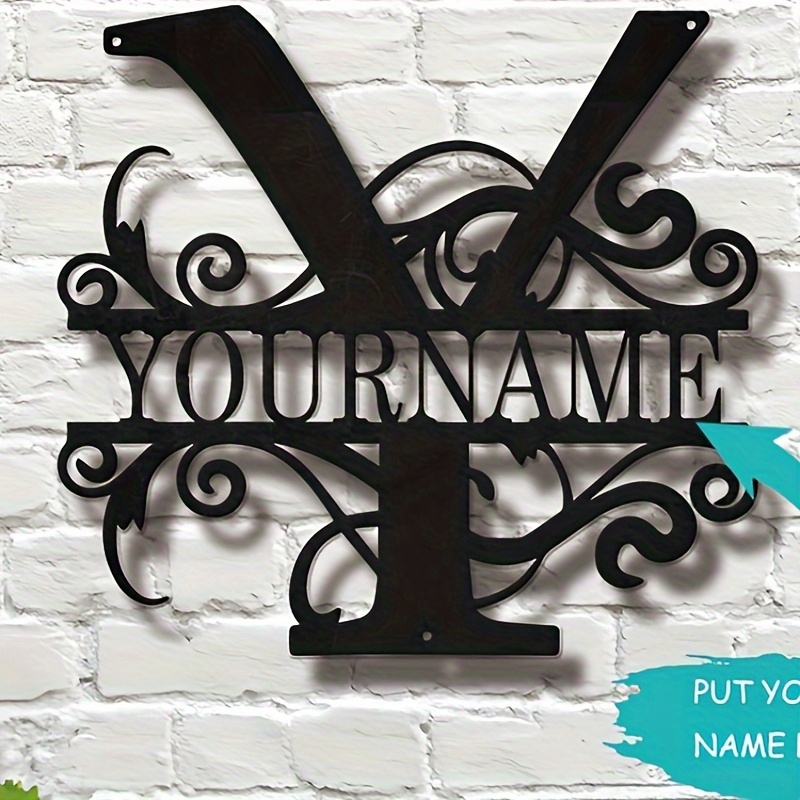 

1pc Letter Metal Sign, Personalized Name Iron Sign, Decorative Initial Letters Metal Craft, Personalized Family Name Sign, Wedding Present, Metal Wall Art For Outdoor And Garden