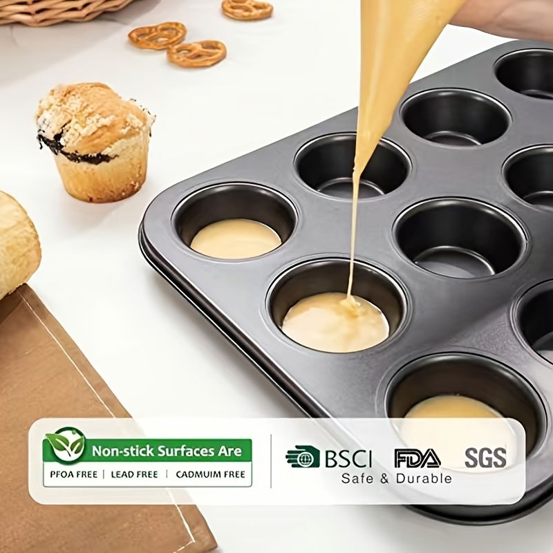 Mini Muffin Pan, Non-stick Food Grade Baking Cupcake Pan, 24 Cavity Pudding  Mold, Oven Accessories, Baking Tools, Kitchen Gadgets, Kitchen Accessories  - Temu