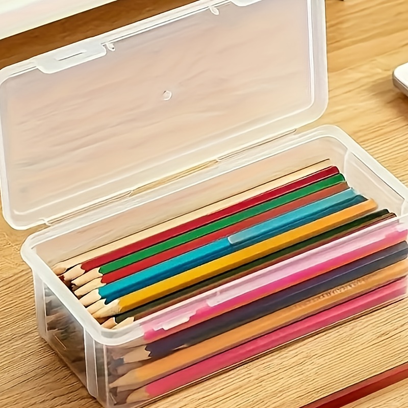 

1pc Frosted Transparent Pencil Case - Large Capacity Lightweight Pen Holder Box For School Supplies With Durable Snap Closure