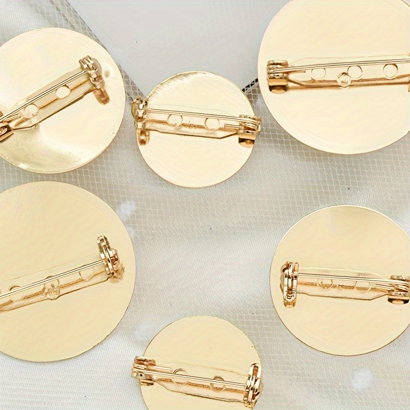 

10pcs Brooch Pin Base Flat Disc Brooch Pendant Base Badge Pin Base For Accessories