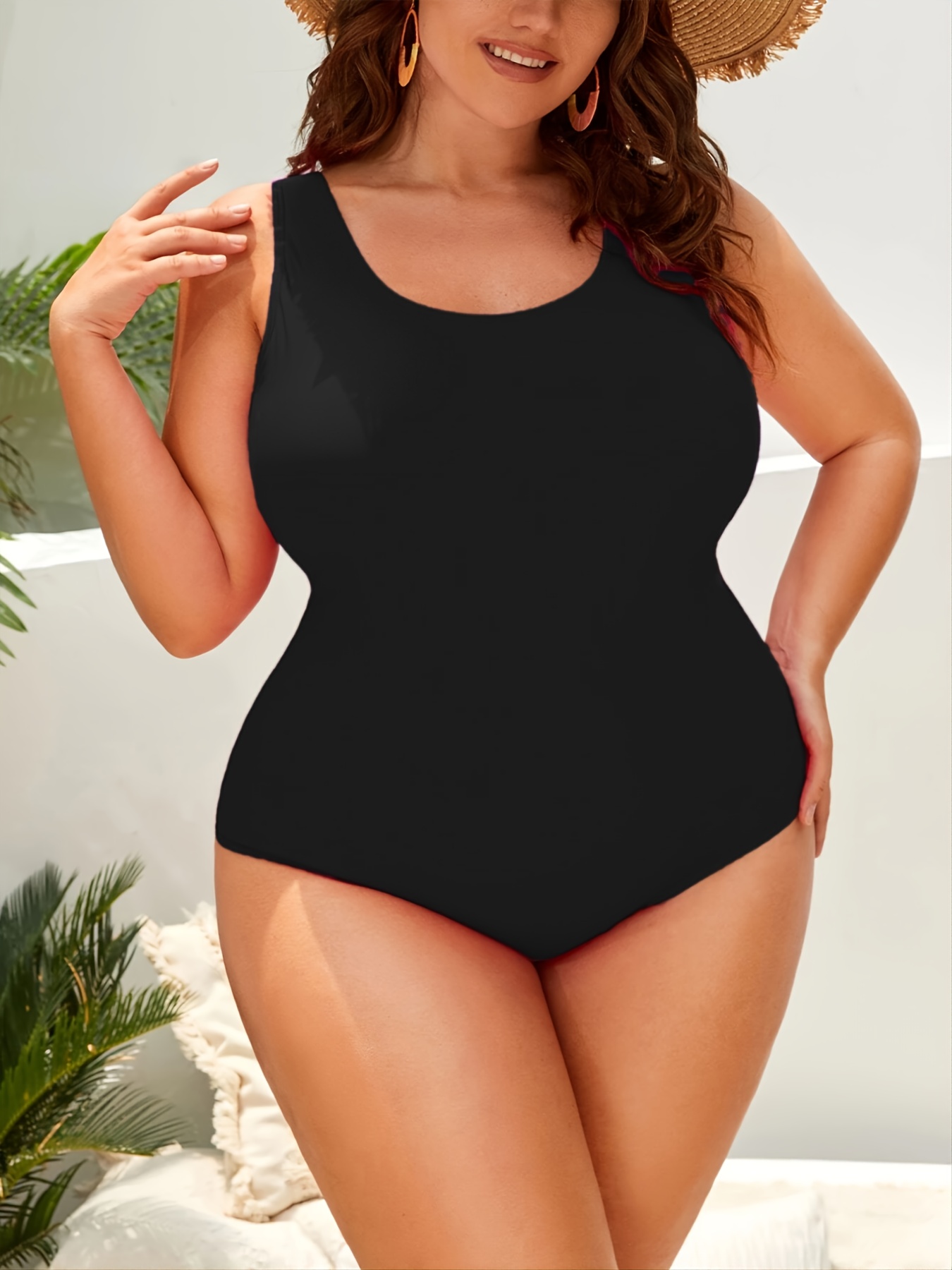 plus size swimwear criss cross back