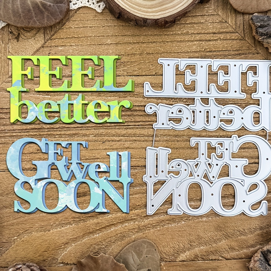 

Metal Cutting Dies With "feel Better" And "get Well Soon" Phrases For Diy Scrapbooking, Card Making & Home Decor – Craft Stencils For Paper Art & Holiday Blessings