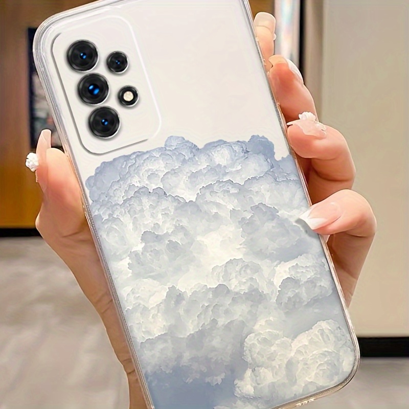 

Simple White Cloud Phone Case For Samsung Galaxy A72 A70 A71 A73 5g A53 5g A52 A51 A50 A55 A54 A42 5g A41 A34 A33 A32 5g A31 A25 A23 A22 5g A21s A21 A15 A14 A13 5g A12 Transparent Protective Cover