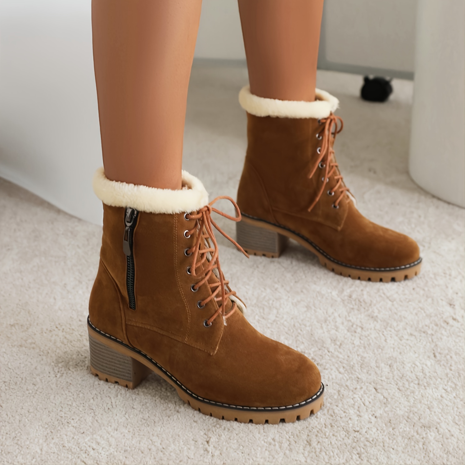 short lace up winter boots