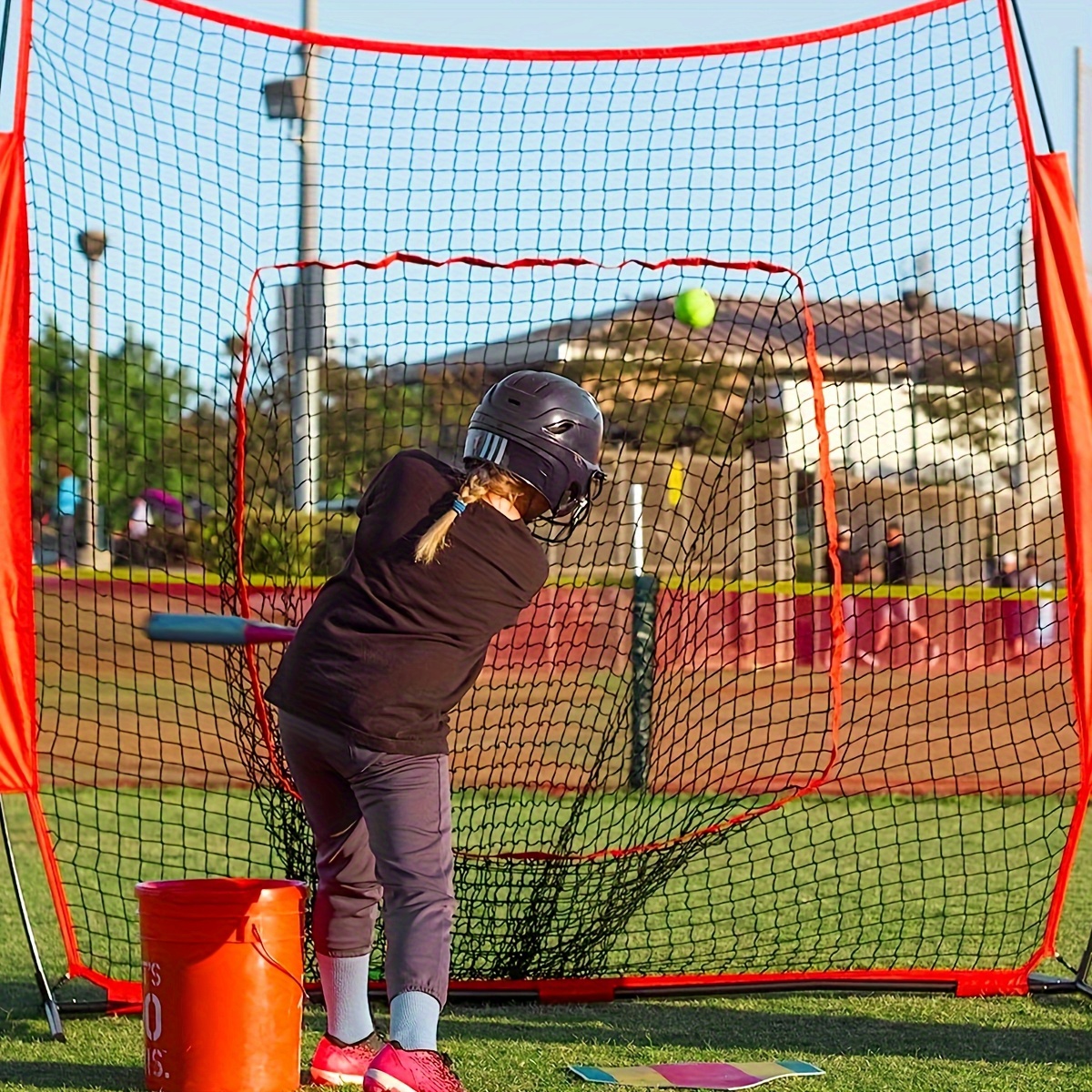 

7x7ft Baseball & Softball Replacement Net (net Only), 7-strand Heavy Duty Knotless Polyester Baseball Net For Hitting Throwing Training