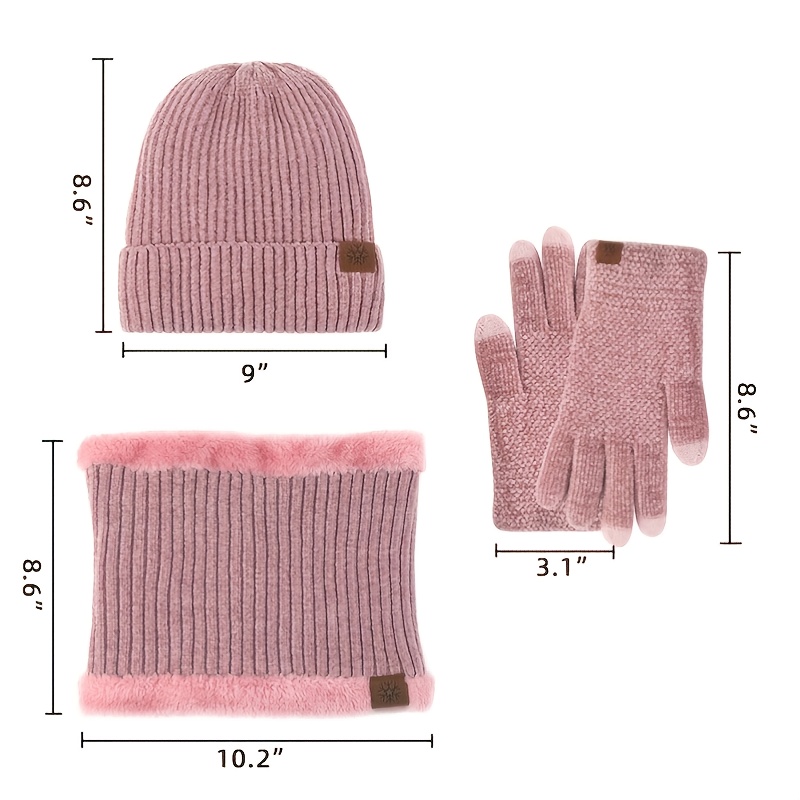 Bonnet homme femme hiver bonnets écharpe gants ensemble protection contre  le froid coupe-vent chaud confortable stretch doux bonnet écharpe et gants