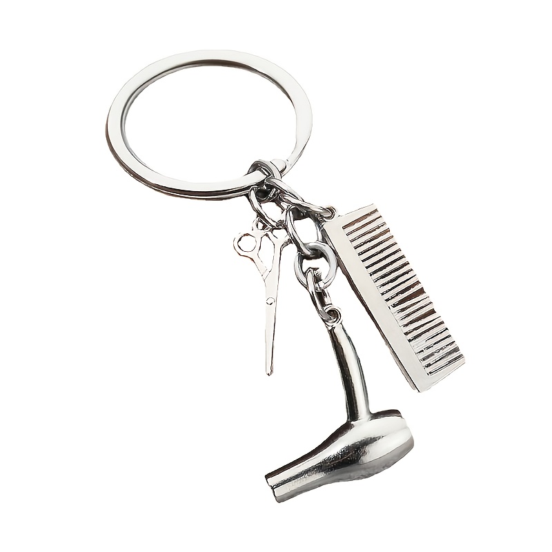 Professional Hair Stylist Keychain Scissors Dryer Comb Wash - Temu